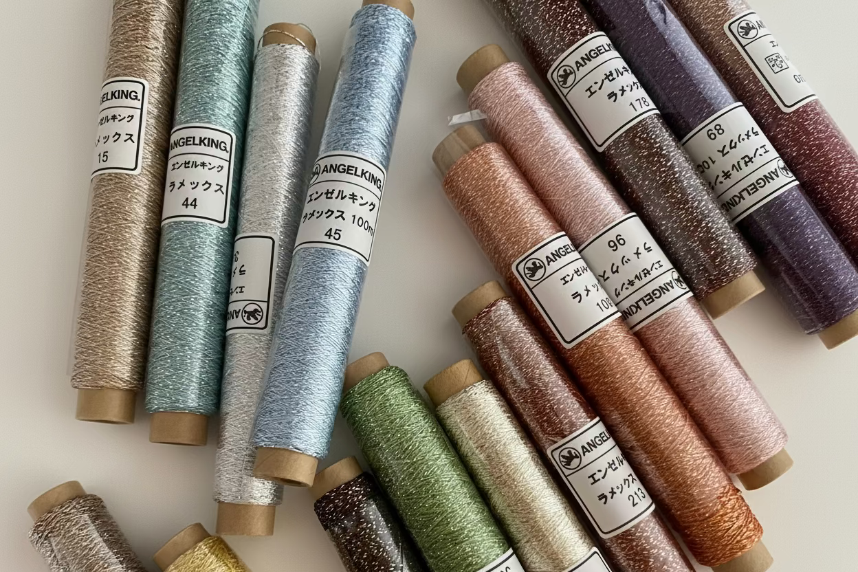 ラメックス　シガレット巻 100m（ラメ感しっかりある柔らかな刺繍糸）