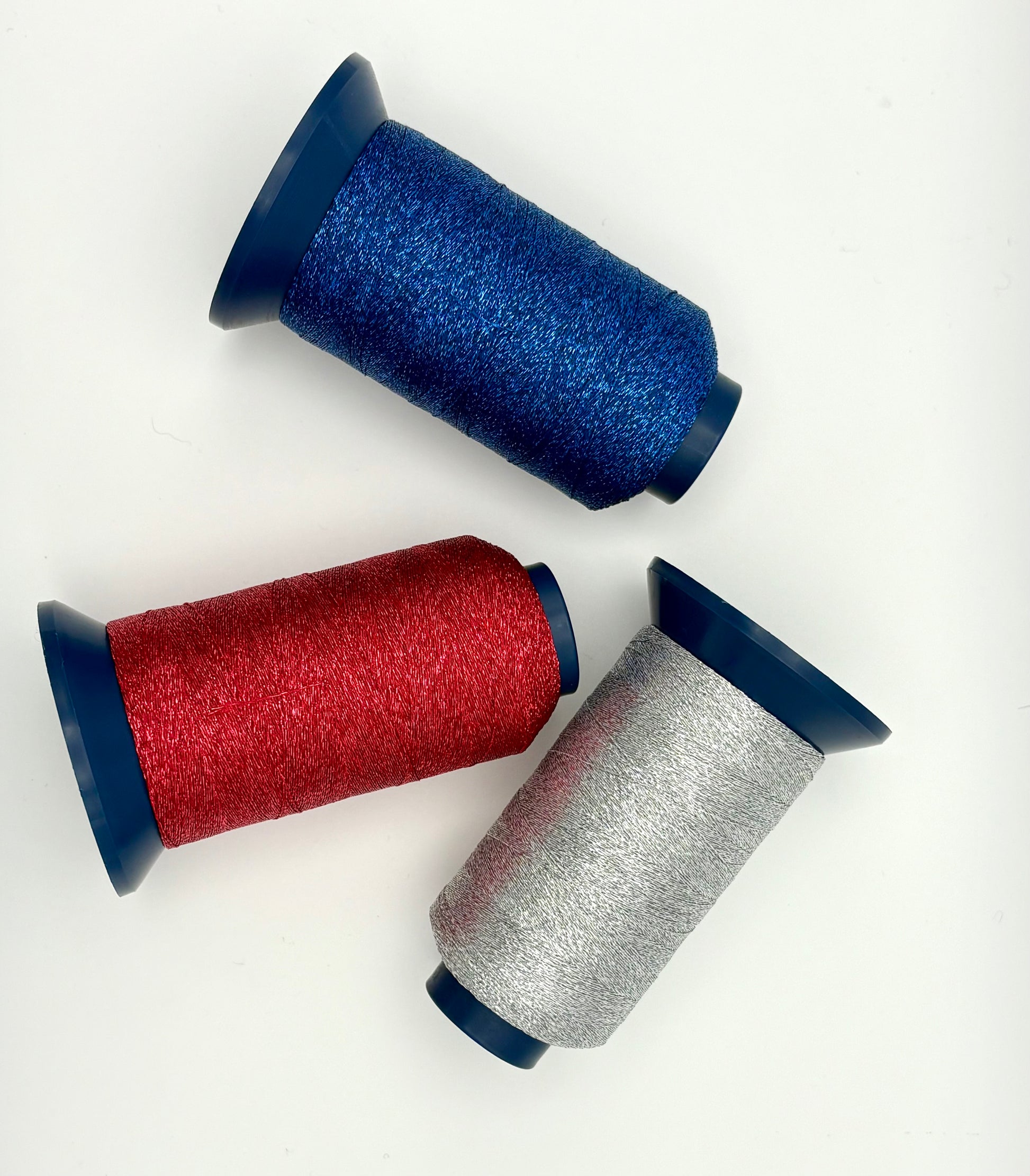 ミシン刺繍糸 ステッチ＆ステッチ（赤青銀）エンゼルキング
