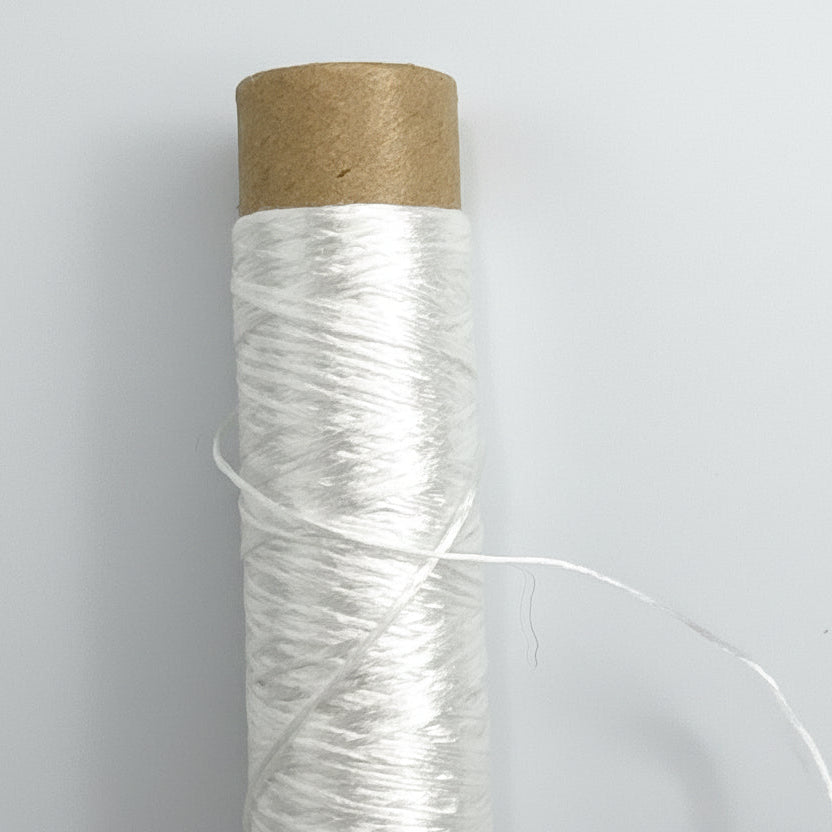 Pure Silk Flat Yarn 21/12, 100% Silk, White/Black, 50m Cigarette Wound