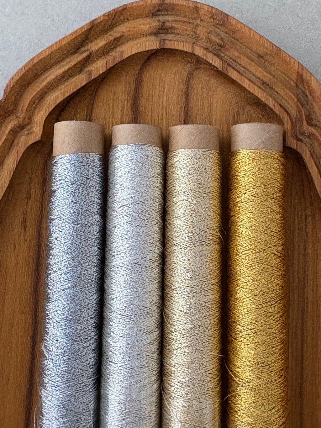 Metallic sewing thread, #50, 50m x 4 spools