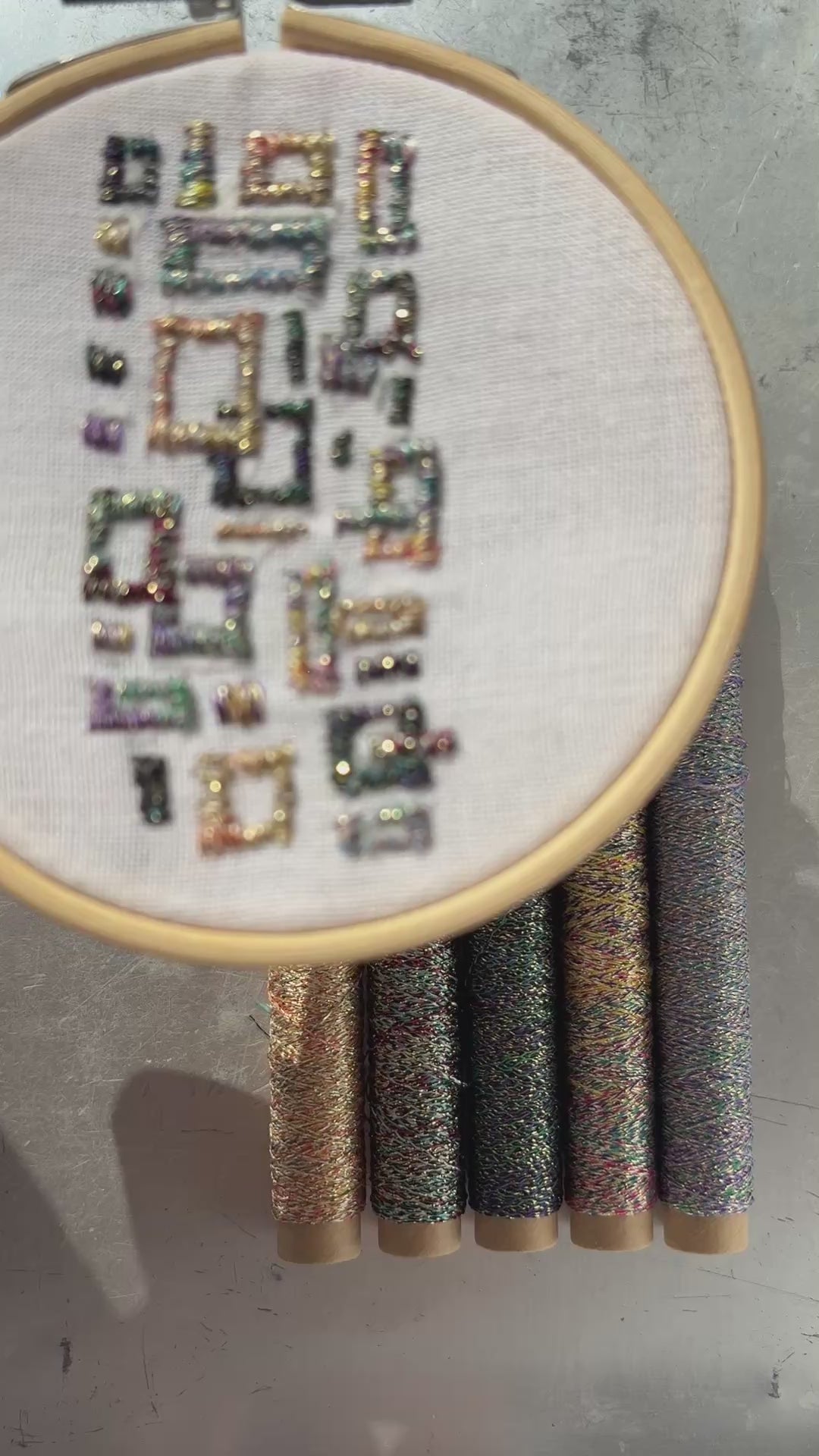 ラメックス段染セット　刺繍サンプル動画