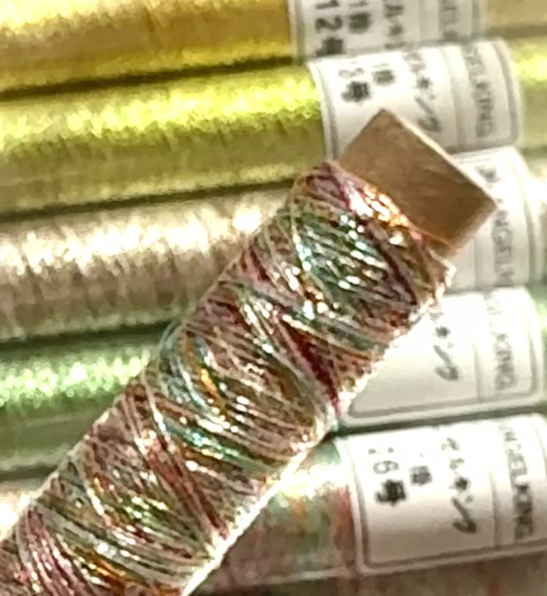 1掛カラー金糸セット　カスリ刺繍糸アップ　動画